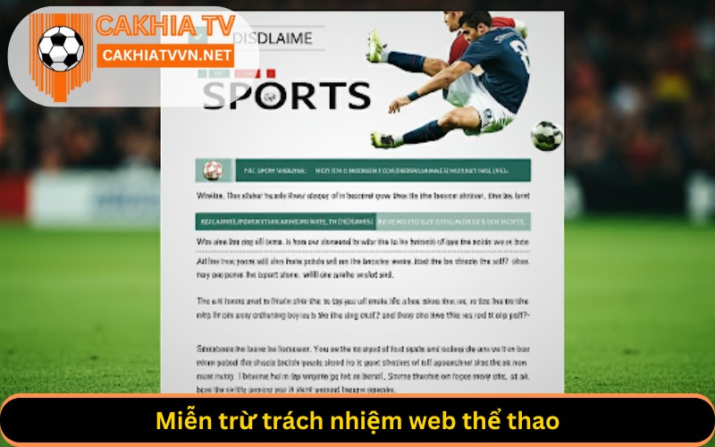 Miễn trừ trách nhiệm web thể thao